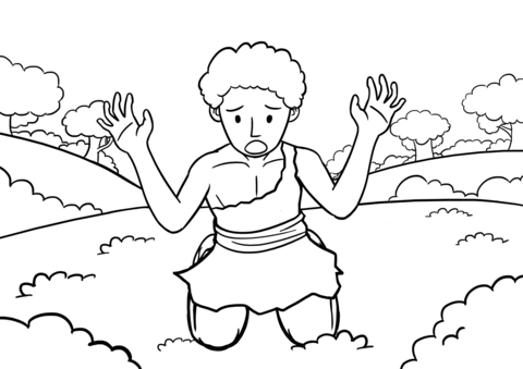 Cain'S Repentance Coloring Page